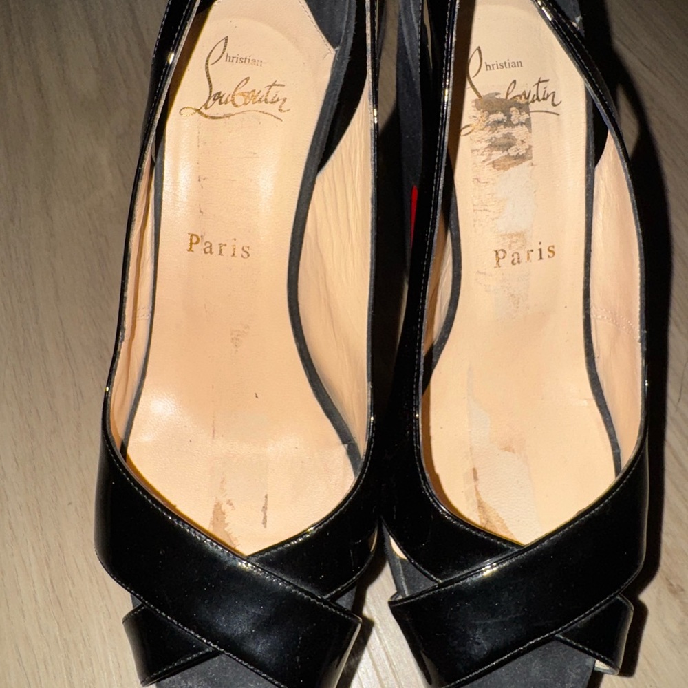 Christian Louboutin Black Crisscross Heels